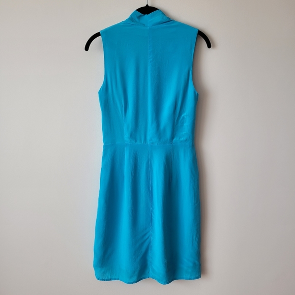 Greylin Camila Silk Crepe Sleeveless Blue Dress Size S - Picture 3 of 13